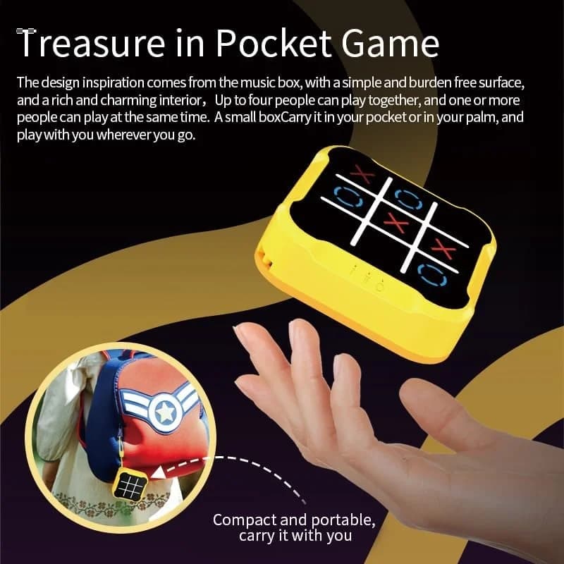 Tic Tac Toe Electronic Chessboard For Kids Interactive Strategy Game with AI Learning Mode Parent Child Educational Toy