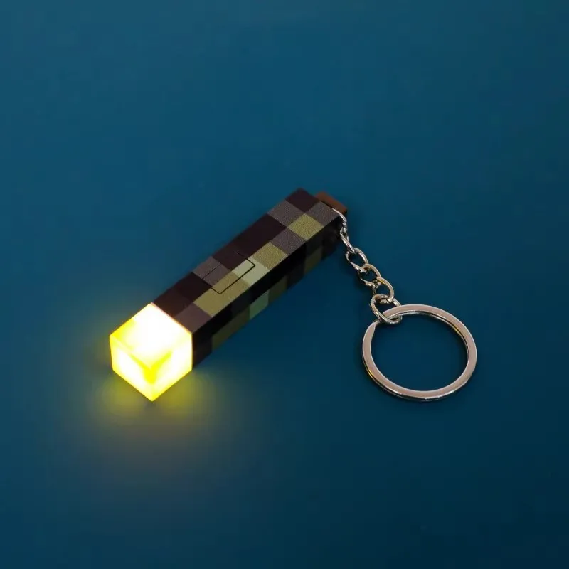 MC Keychain Surrounding Torch LED Light USB Rechargeable Mini Torch Keychain Backpack Pendant Gifts