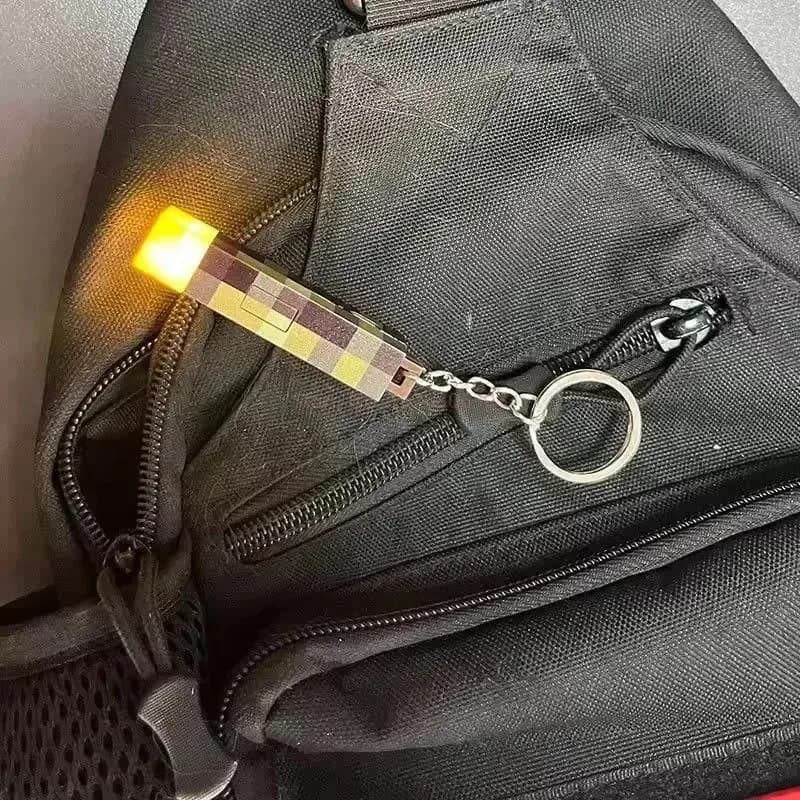 MC Keychain Surrounding Torch LED Light USB Rechargeable Mini Torch Keychain Backpack Pendant Gifts